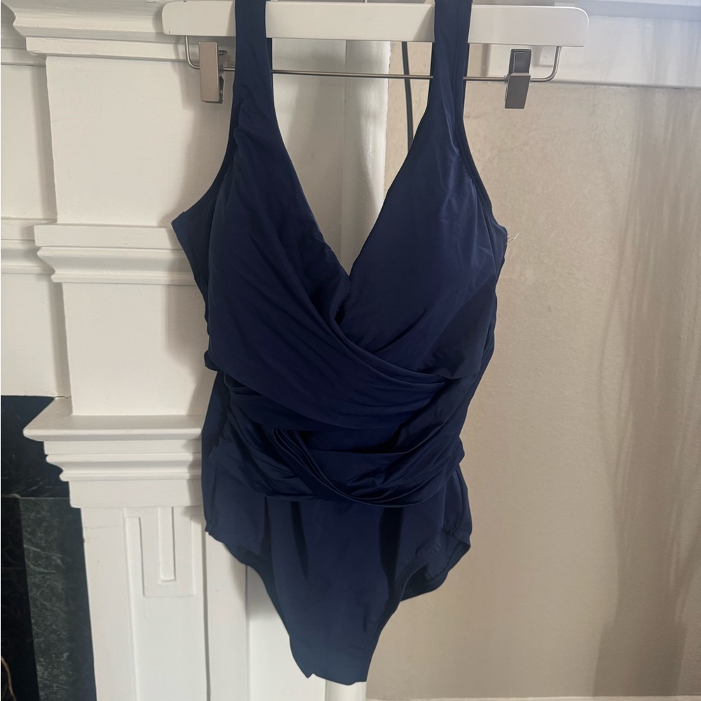Lands end SlenderSuit  One-Piece blue tummy control, 16P, NWOT - Picture 2 of 7